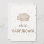 Beige Waterverf Baby shower Bedankkaart (Achterkant)