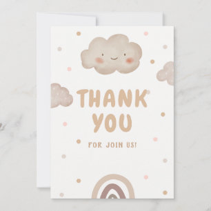 Beige Waterverf Baby shower Bedankkaart