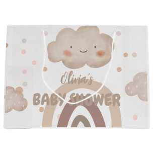 Beige Waterverf Baby shower Groot Cadeauzakje