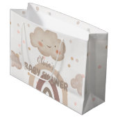 Beige Waterverf Baby shower Groot Cadeauzakje (Voorkant Gekanteld)