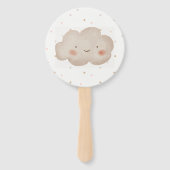 Beige Waterverf Baby shower Handwaaier (Achterkant)