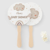 Beige Waterverf Baby shower Handwaaier (Voorkant en achterkant)