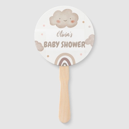 Beige Waterverf Baby shower Handwaaier (Voorkant)