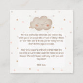 Beige Waterverf Baby shower Informatiekaartje (Achterkant)