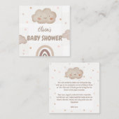 Beige Waterverf Baby shower Informatiekaartje (Voorkant / Achterkant)
