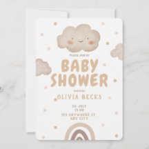 Beige Waterverf Baby shower
