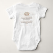 Beige-waterverf baby shower romper (Achterkant)