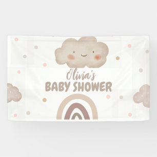 Beige Waterverf Baby shower Spandoek