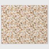 Beige Waterverf Bladeren Patroon Cadeaupapier (Vlak)