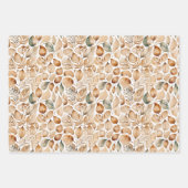 Beige Waterverf Bladeren Patroon Inpakpapier Vel (Voorkant 2)