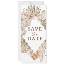 Beige waterverf boho save the date trouwuitnodigin