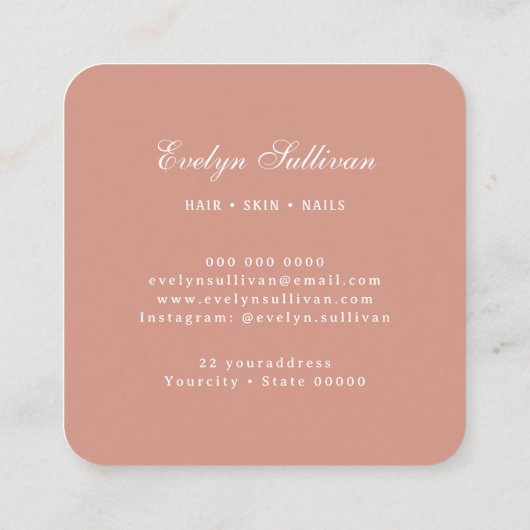 Beige waterverf boog zeeschelp logo visitekaartje (Achterkant)