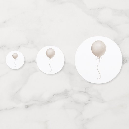 Beige Waterverf Bow & Balloon Confetti (Voorkanten)