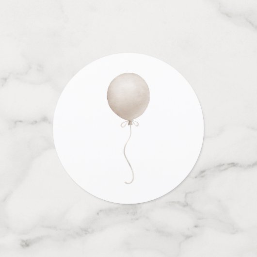 Beige Waterverf Bow & Balloon Confetti (Kleine voorkant)