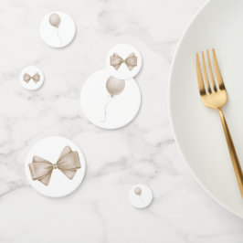 Beige Waterverf Bow & Balloon Confetti