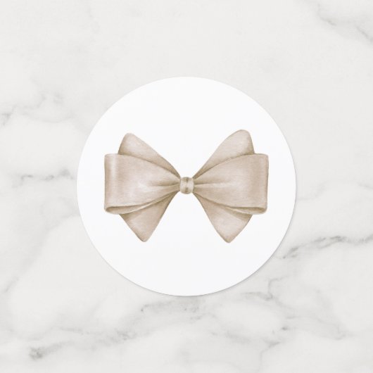 Beige Waterverf Bow Confetti (Kleine voorkant)