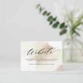 Beige Waterverf Earthy Blooms, Wedding Website Informatiekaartje (Staand voorkant)
