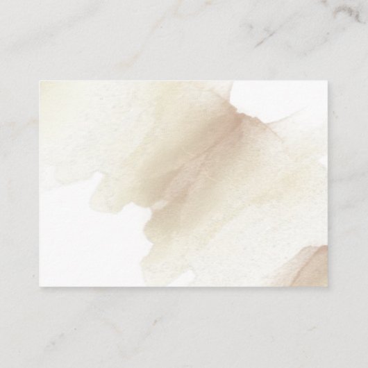 Beige Waterverf Earthy Blooms, Wedding Website Informatiekaartje (Achterkant)