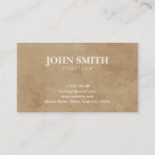 Beige Waterverf Elegant Minimalistisch Visitekaart Visitekaartje (Achterkant)