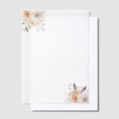 Beige Waterverf Flowers Wedding Overlay Vellum Uitnodigingen (Offset)