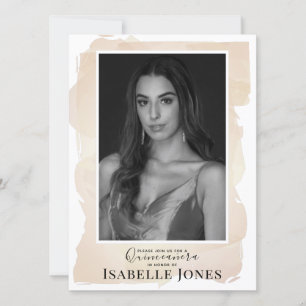 Beige Waterverf Foto Quinceañera