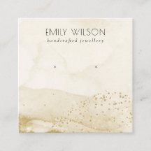 Beige Waterverf Gold Glitter Stud Veroorbaar beeld