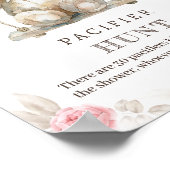 Beige Waterverf Teddy Bear Pacifier Hunt Game Poster (Hoek)