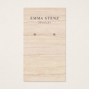 Beige Wavy Marble Pattern Oorbel Display Kaart
