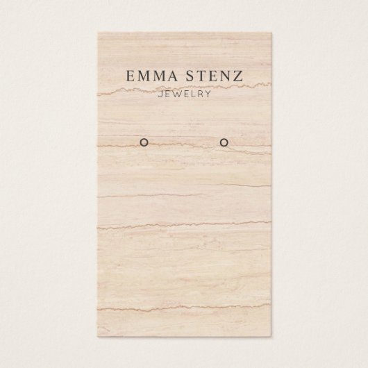 Beige Wavy Marble Pattern Oorbel Display Kaart (Voorkant)