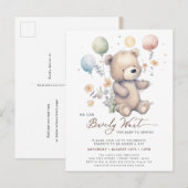 Beige We kunnen Barly Wachten Jongen Baby shower Uitnodiging Briefkaart (Voorkant / Achterkant)