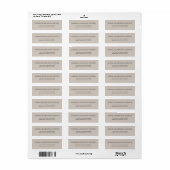 Beige Wedding Address Etiket (Full Sheet)