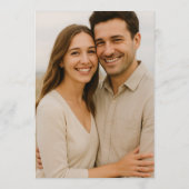 Beige Wedding Elopement Minimal Photo  Kaart (Achterkant)