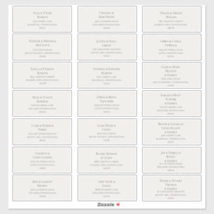 Beige Wedding Guest Adresetiketten Sticker