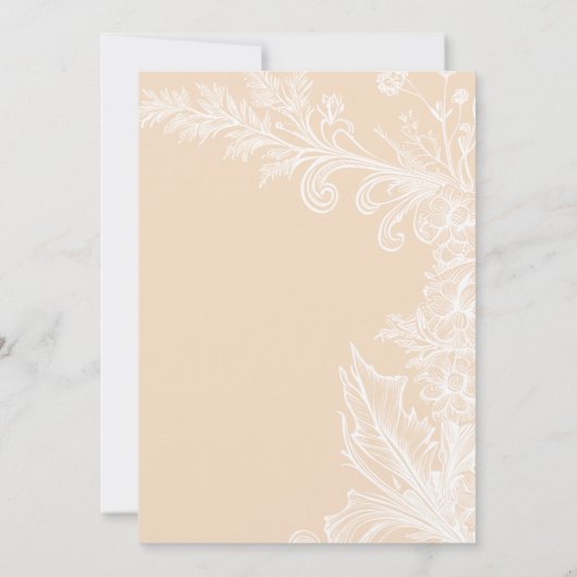 beige wedding invitation  kaart (Achterkant)