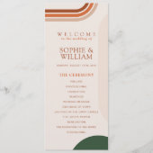 Beige Wedding Program cards, Arch Abstract Boho Programmakaart (Voorkant)