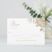 Beige Wedding RSVP Food Allergy Diet Restriction (Staand voorkant)