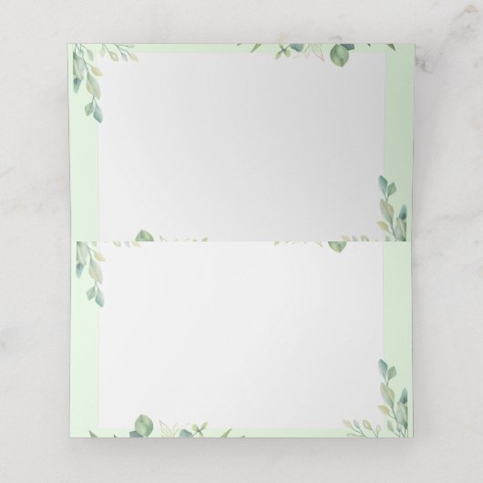 Beige weide groen gevouwen plaats kaart plaatskaartje (Binnenkant ongevouwen)