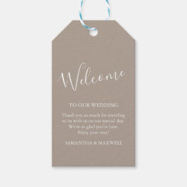 Beige Welcome Guest Gift Labels Cadeaulabel