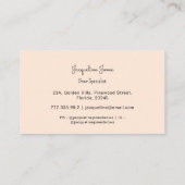 Beige Wenkbrauwen Beauty Eenvoudig Schrift  Visitekaartje (Achterkant)
