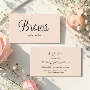 Beige Wenkbrauwen Beauty Eenvoudig Schrift  Visitekaartje