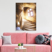 Beige wenteltrap, Frankrijk Canvas Afdruk (Insitu (Woonkamer))