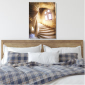 Beige wenteltrap, Frankrijk Canvas Afdruk (Insitu (Slaapkamer))