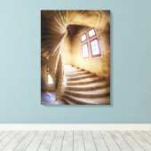 Beige wenteltrap, Frankrijk Canvas Afdruk (Insitu (Houten vloer))