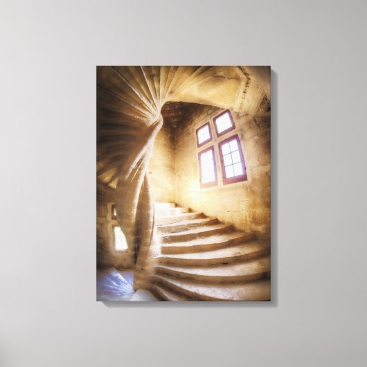 Beige wenteltrap, Frankrijk Canvas Afdruk (Voorkant)