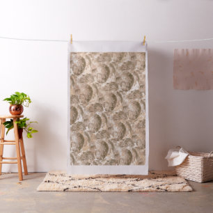 Beige wervelende behang. koraalbladtextiel stof