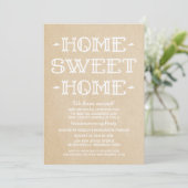 Beige Whimsical Sweet Home Housewarming Party Kaart (Staand voorkant)