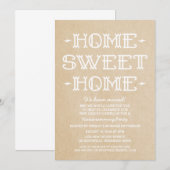 Beige Whimsical Sweet Home Housewarming Party Kaart (Voorkant / Achterkant)