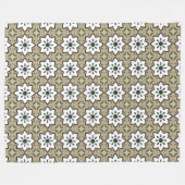Beige, white and black geometric mandala  fleece deken (Voorkant (Horizontaal))