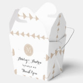 Beige White Aztec Arrows Monogram Bedankdoosjes (Geopend)