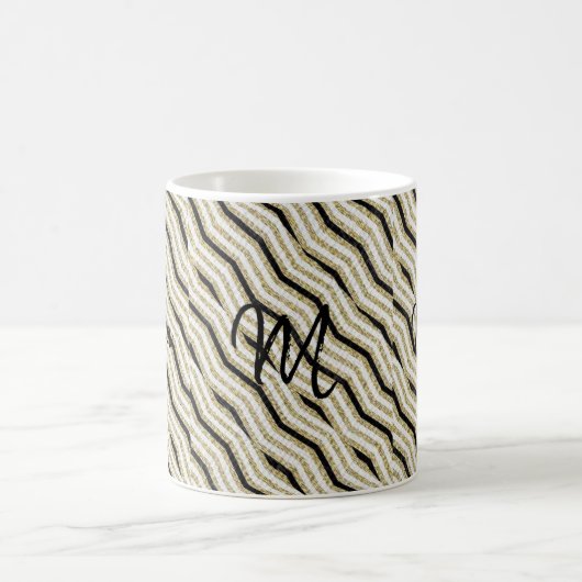 Beige White Black Stripe Mok (Center)